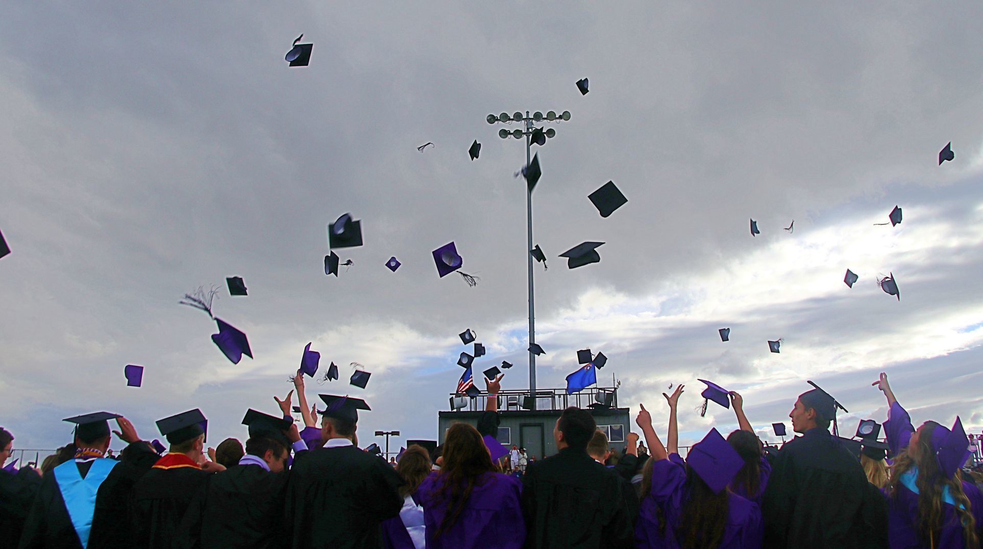 Caps in the air
